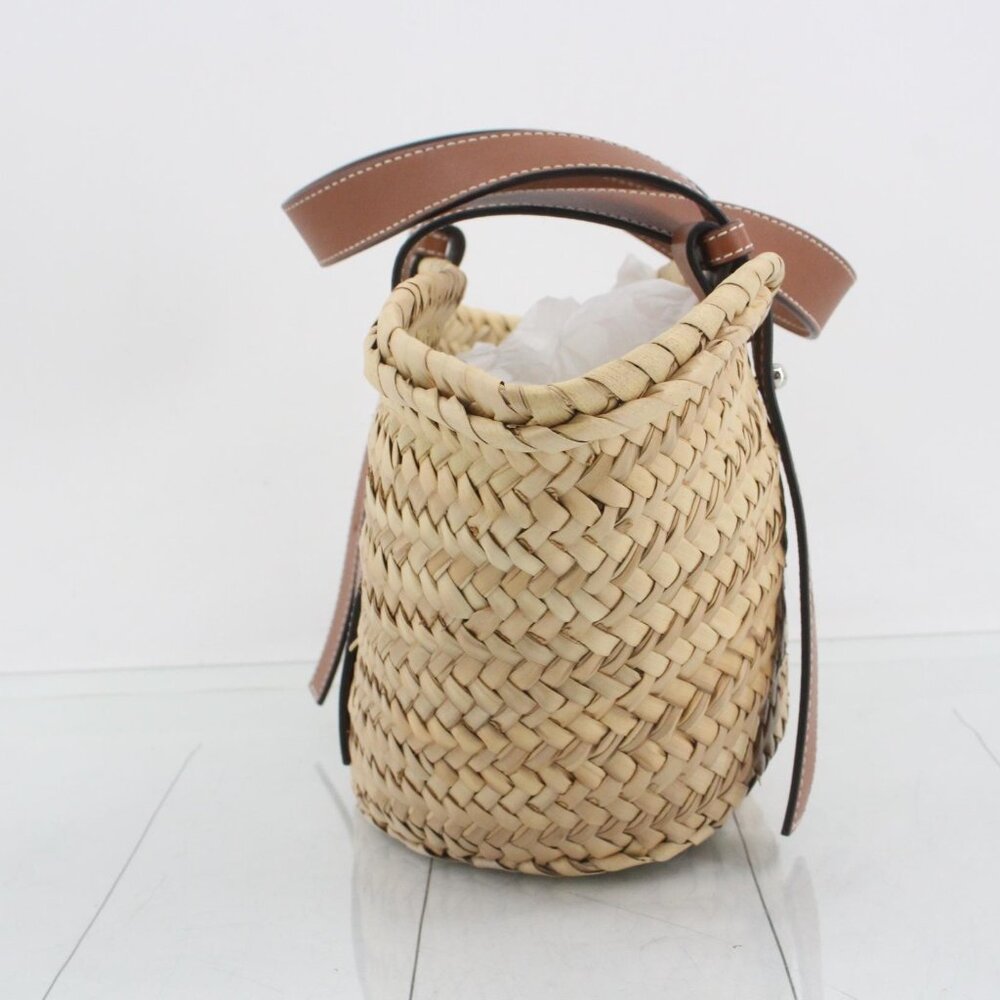 Sold!!!Loewe Small Basket bag in palm leaf and calfskin - Picture 3 of 10